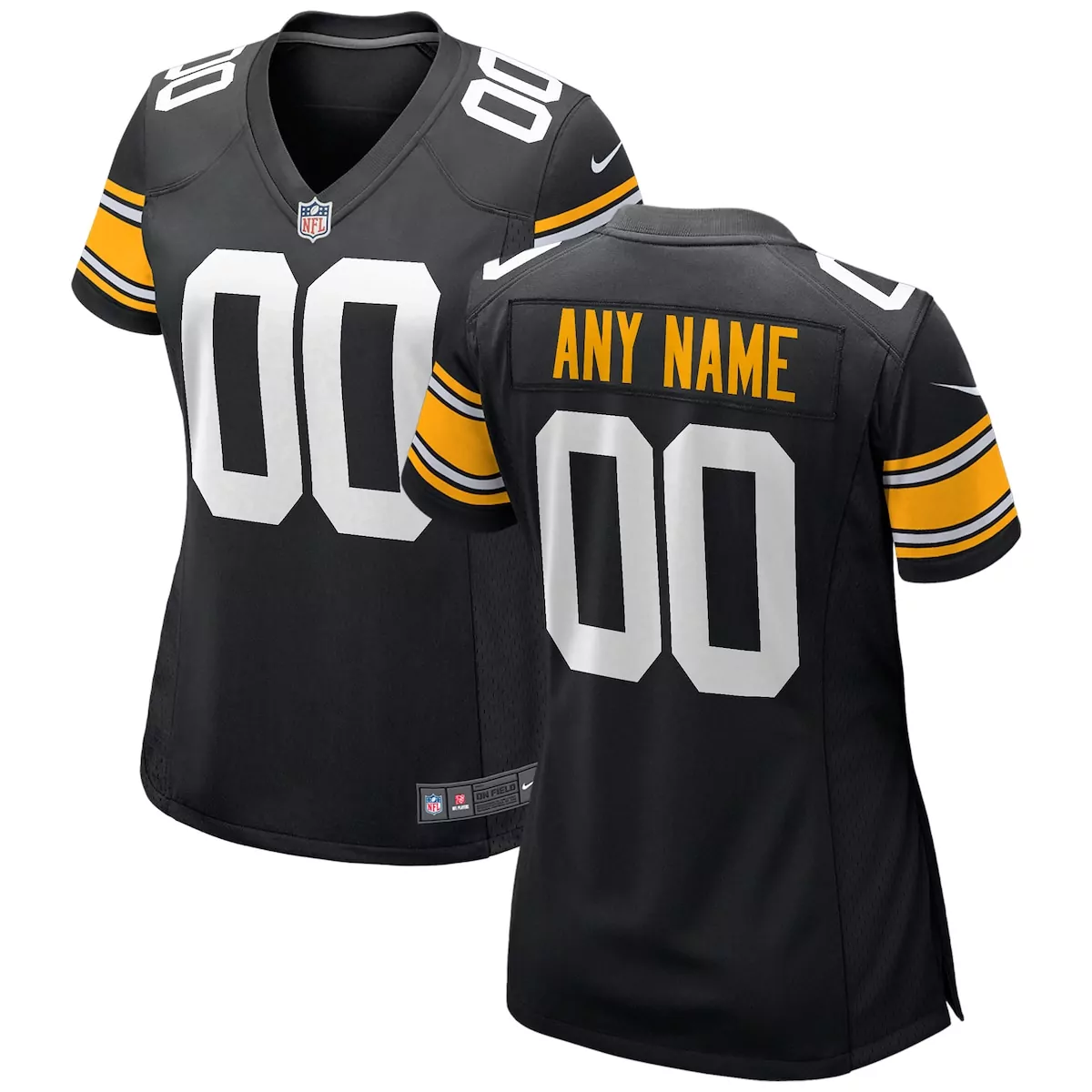 black pittsburgh steelers alternate custom game jersey