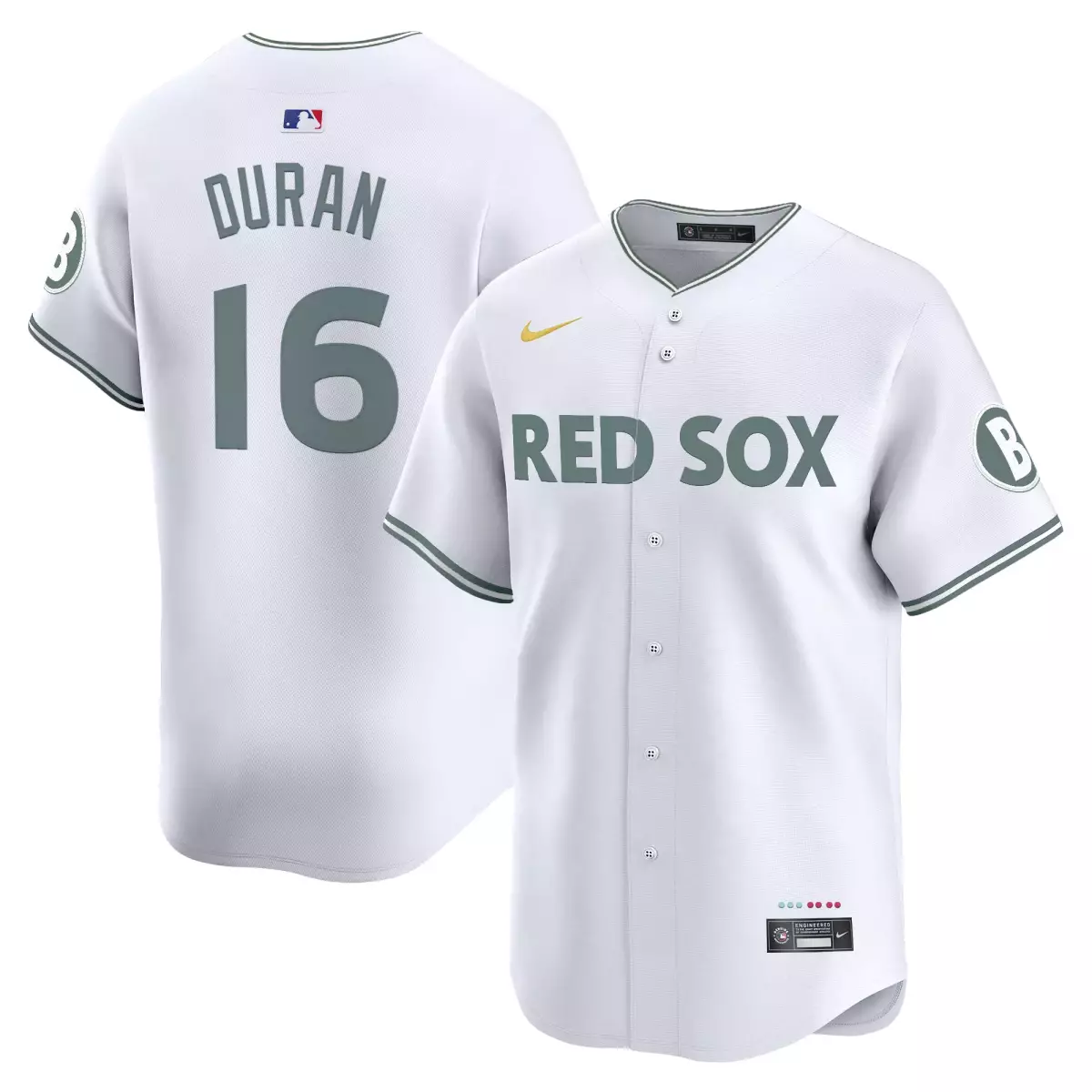 boston red sox 16 duran white jersey 2025 city connect vapor premier limited all stitched 24w