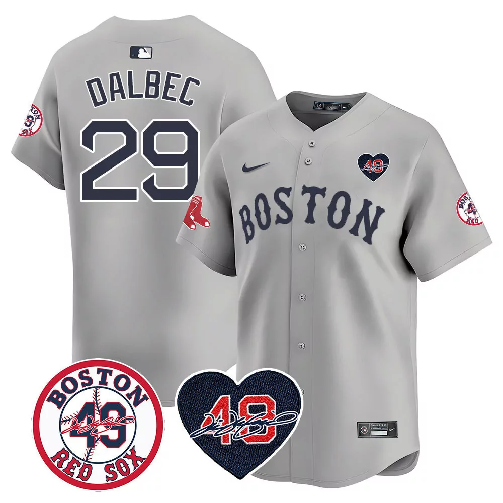 boston red sox 29 dalbec gray jersey red sox tim wakefield memorial patch vaper premier limited all stitched all stitche