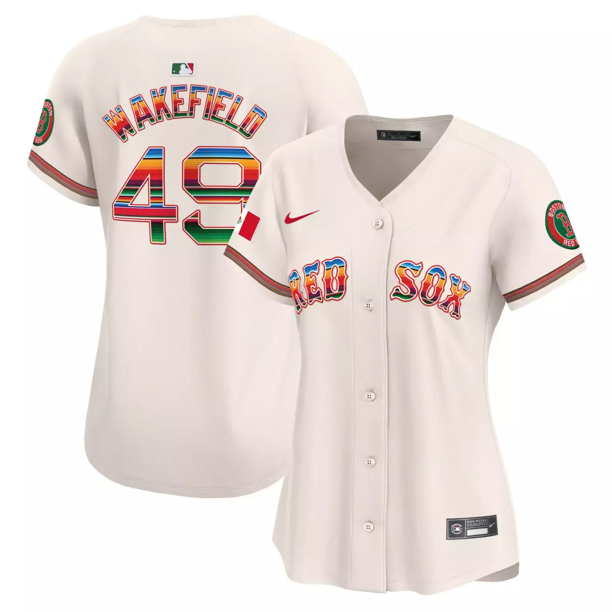 boston red sox 49 wakefield cream jersey mexico vapor premier limited all stitched bom