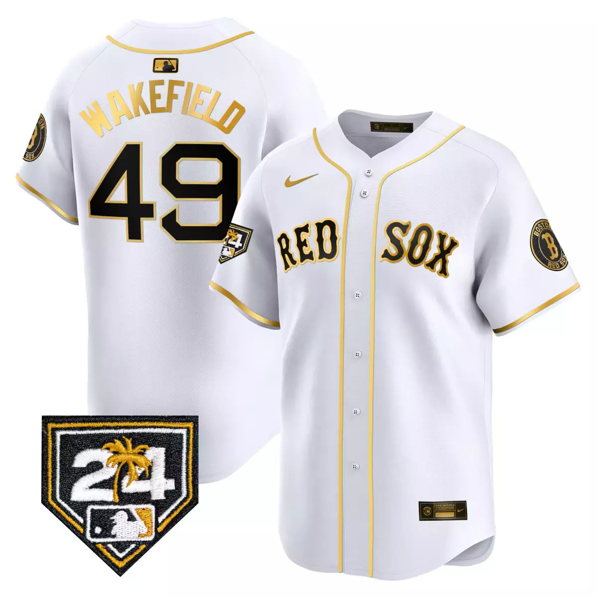 boston red sox 49 wakefield red jersey 2024 spring training patch vapor premier limited all stitched