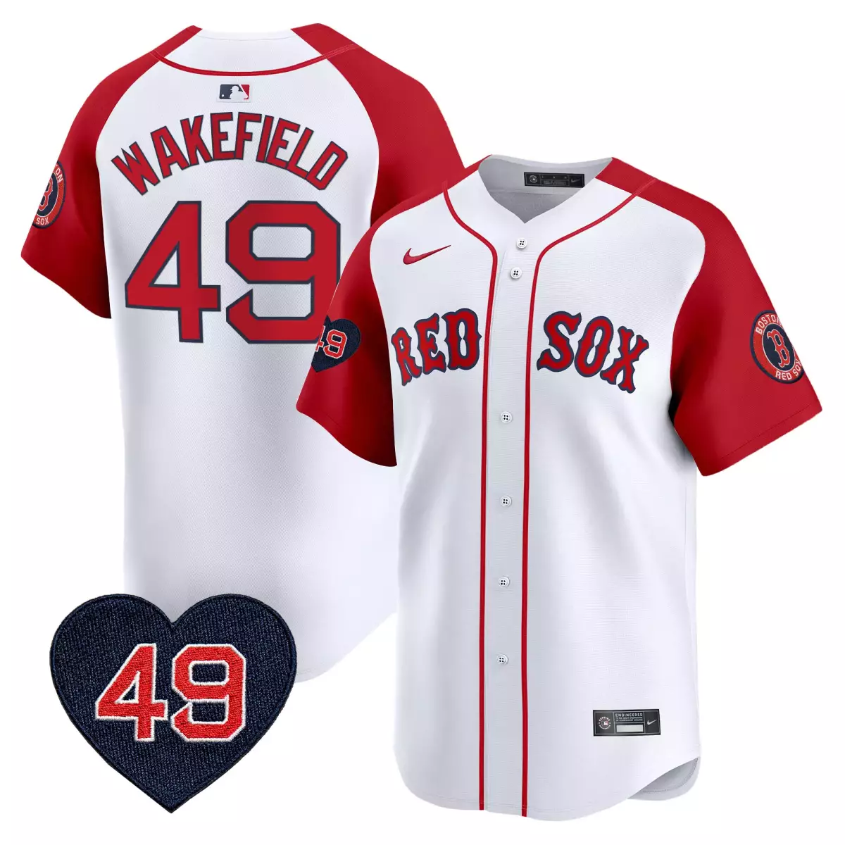 boston red sox 49 wakefield white jersey tim wakefield patch vapor premier limited all stitched 23q
