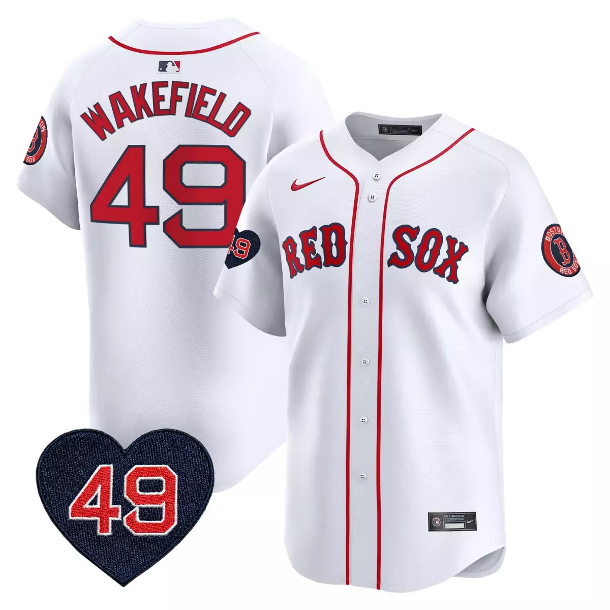 boston red sox 49 wakefield white jersey tim wakefield patch vapor premier limited all stitched 23q