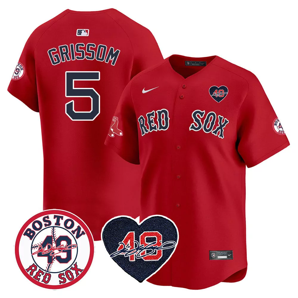 boston red sox 5 grimssom black jersey red sox tim wakefield memorial patch vaper premier limited all stitched all stitc