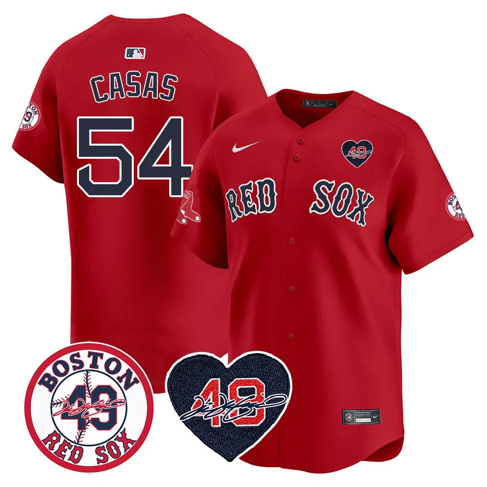 boston red sox 54 casas red jersey red sox tim wakefield memorial patch vaper premier limited all stitched all stitched