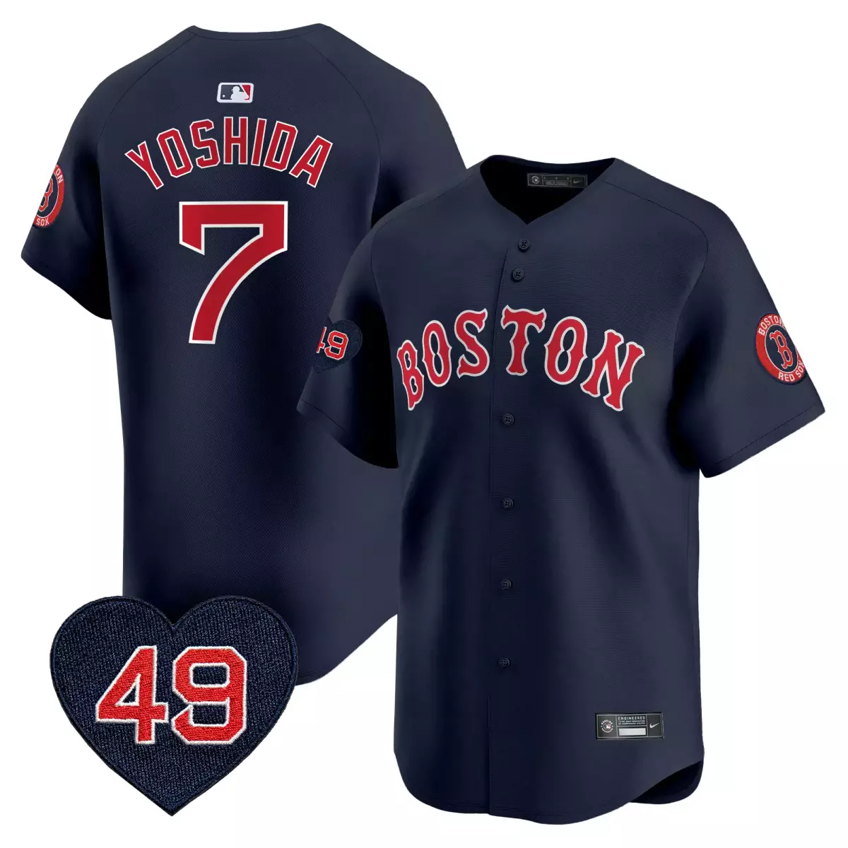 boston red sox 7 yoshida navy jersey red sox tim wakefield memorial patch vaper premier limited all stitched all stitche