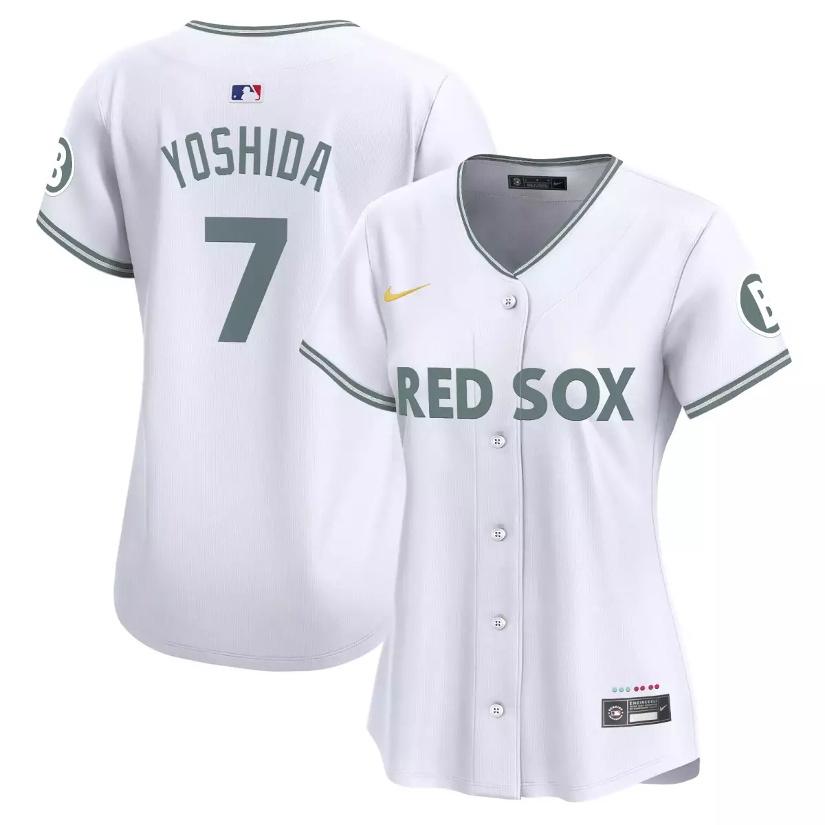 boston red sox 7 yoshida white gold jersey red sox tim wakefield memorial patch vaper premier limited all stitched all s