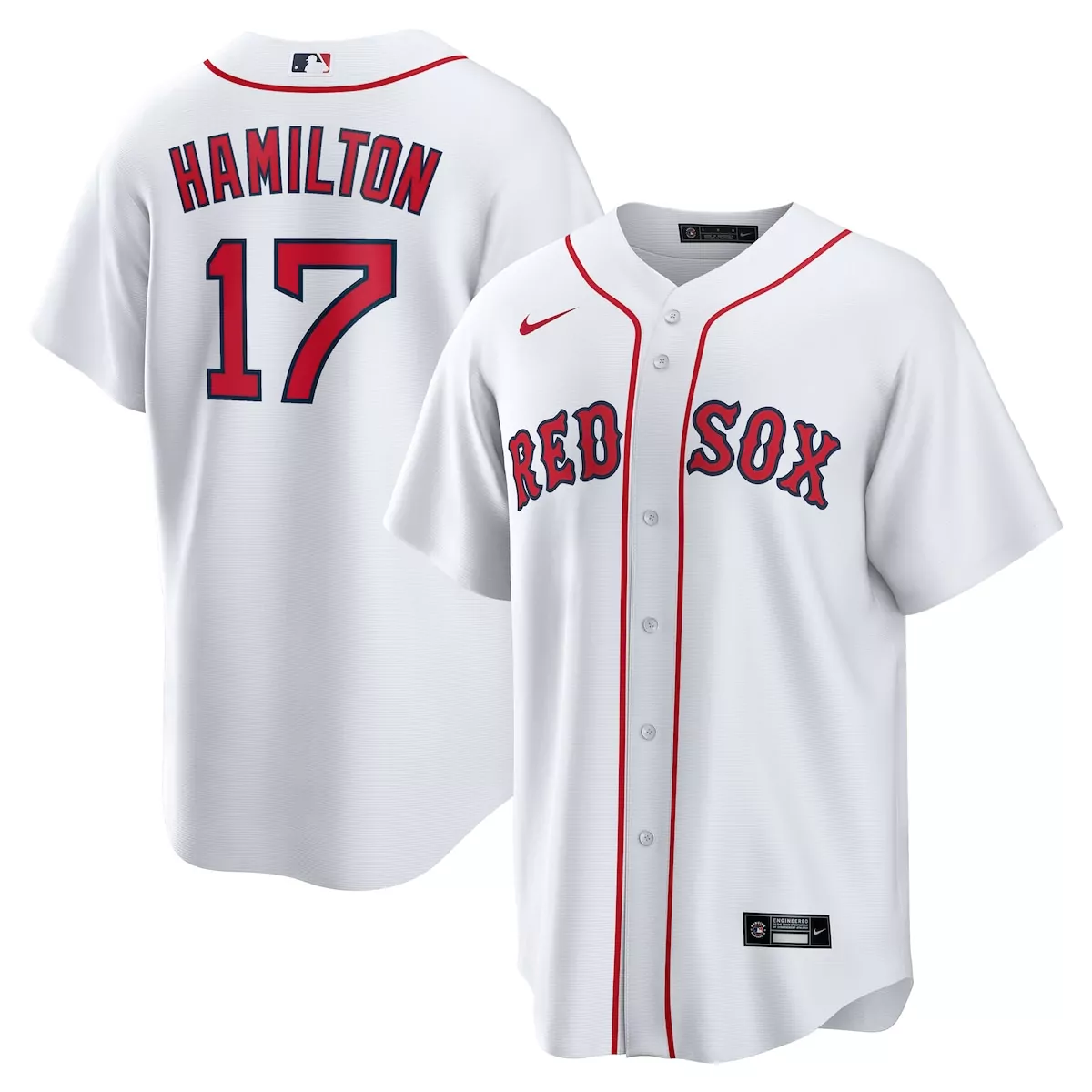 boston red sox david hamilton white home jersey 42b