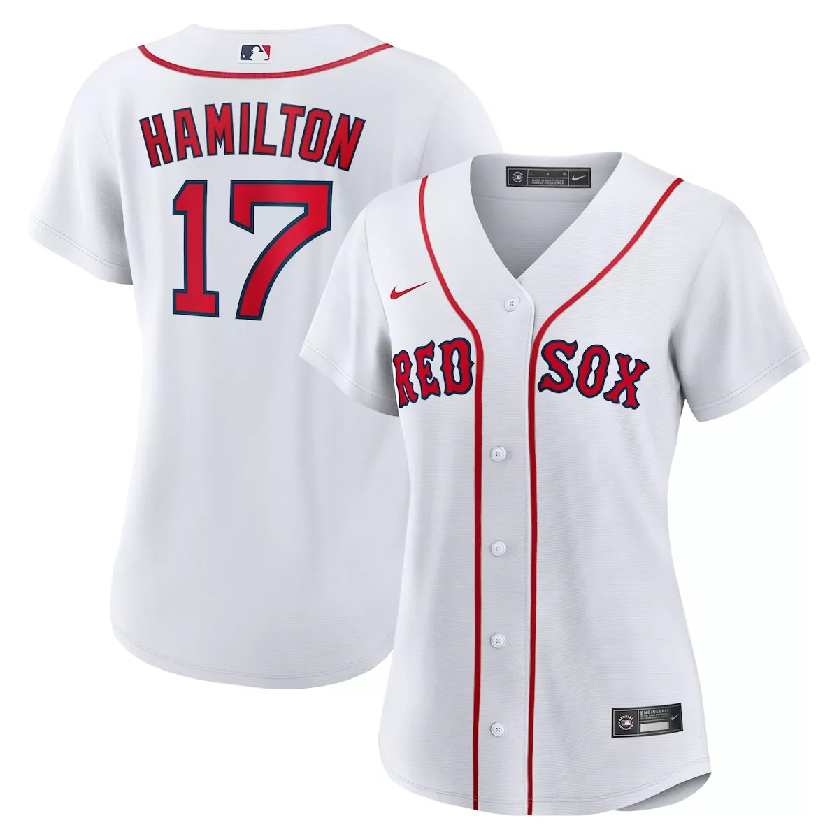 boston red sox david hamilton white home jersey 42b