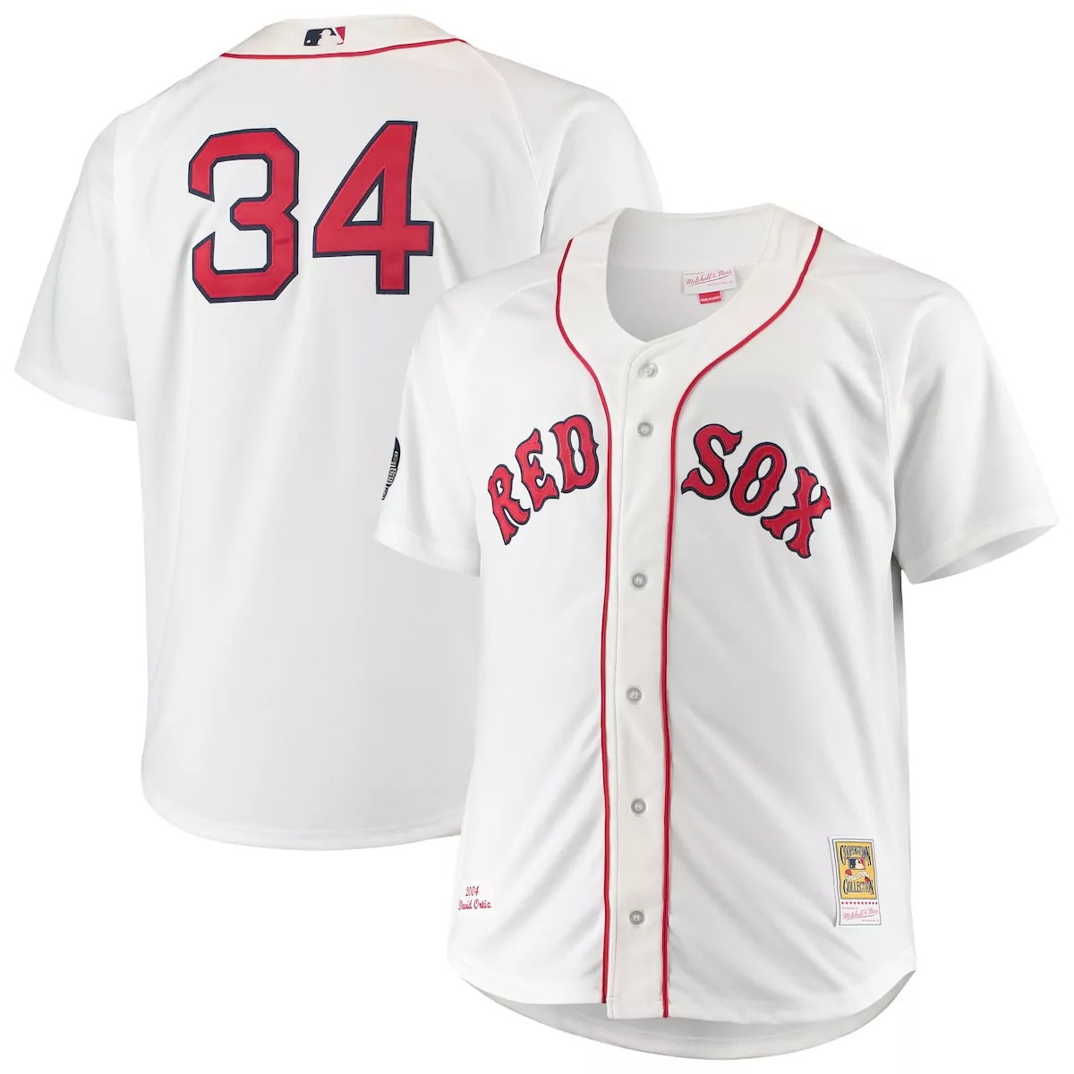 boston red sox david ortiz white big tall home player jersey