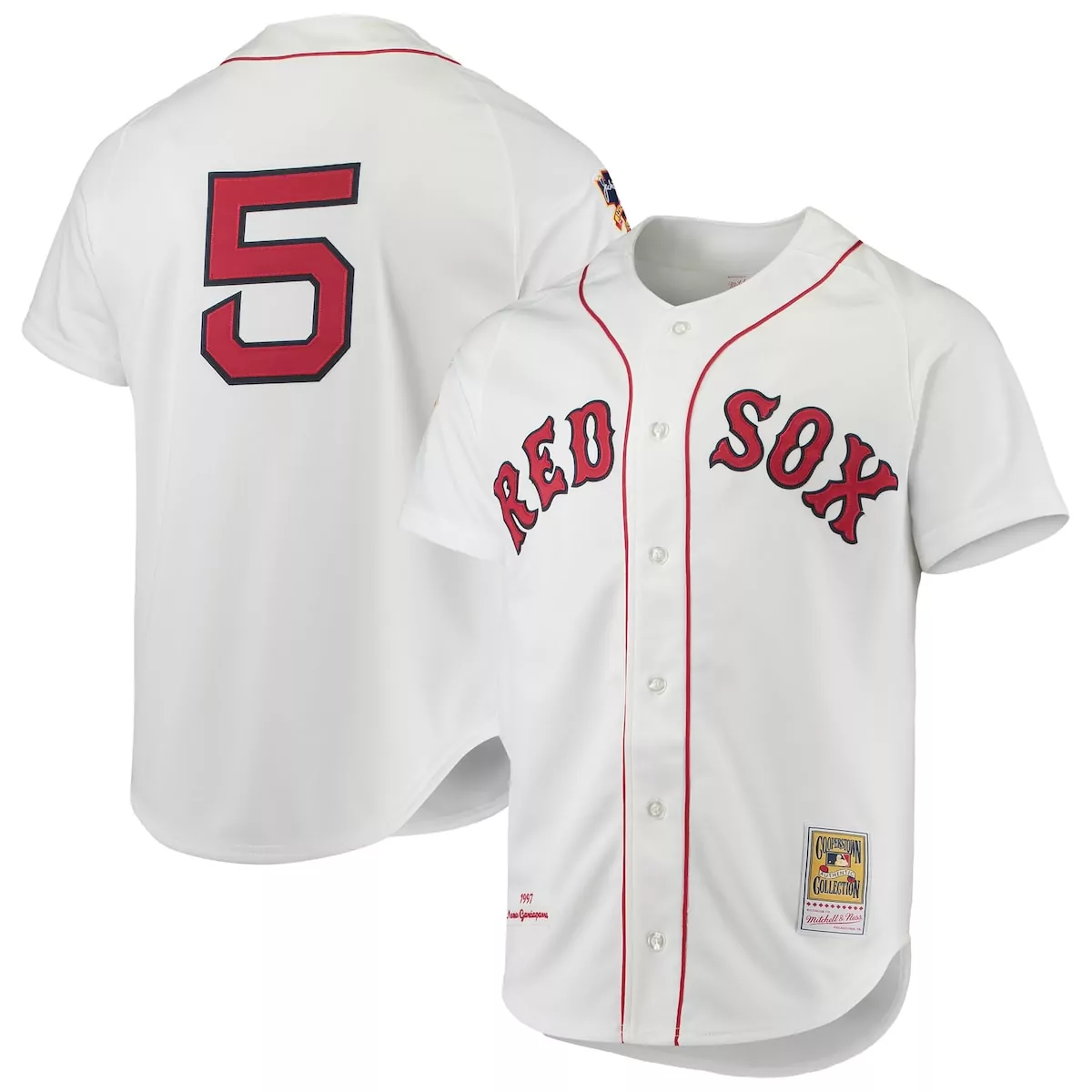 boston red sox nomar garciaparra white 1997 cooperstown collection jersey