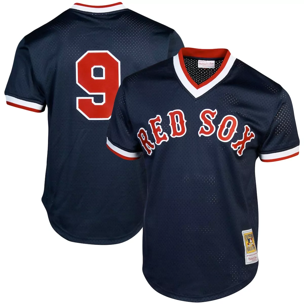 boston red sox ted williams navy cooperstown collection big tall mesh batting practice jersey