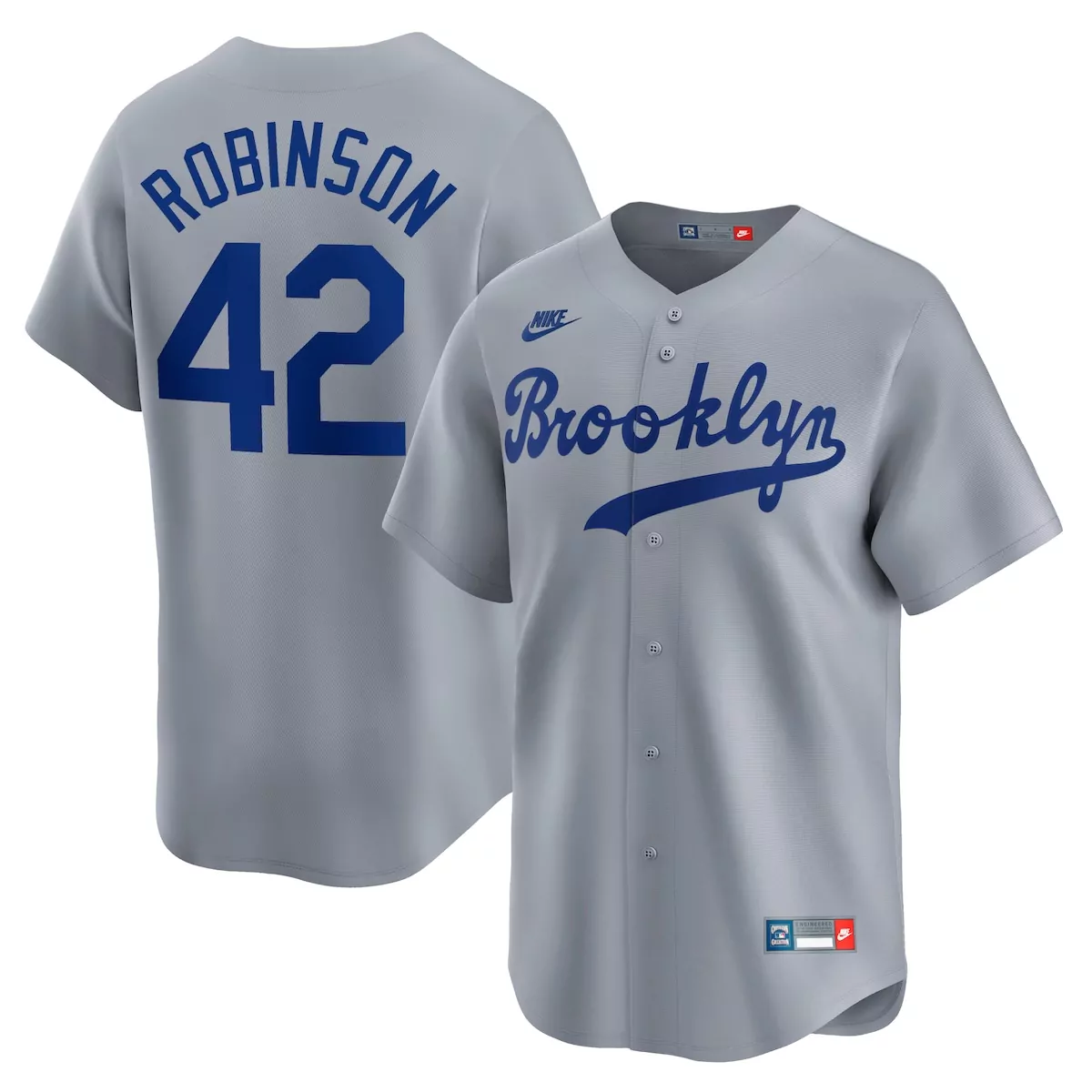 brooklyn la dodgers jackie robinson gray throwback cooperstown collection limited jersey jgn