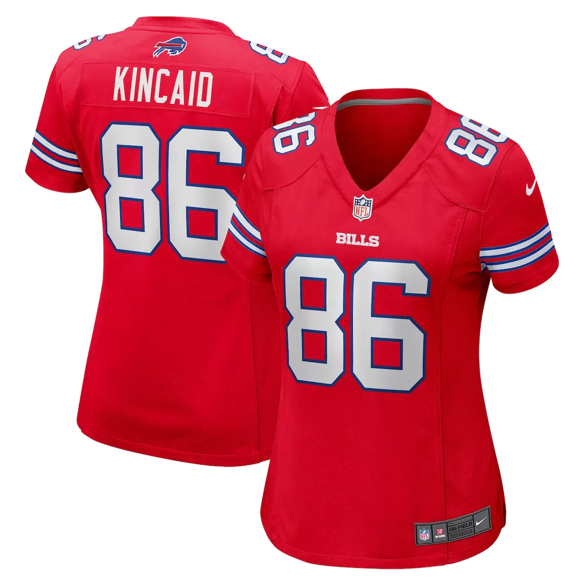 buffalo bills dalton kincaid red alternate game jersey tda
