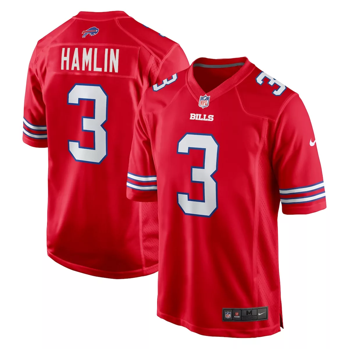 buffalo bills damar hamlin red alternate game jersey gzx