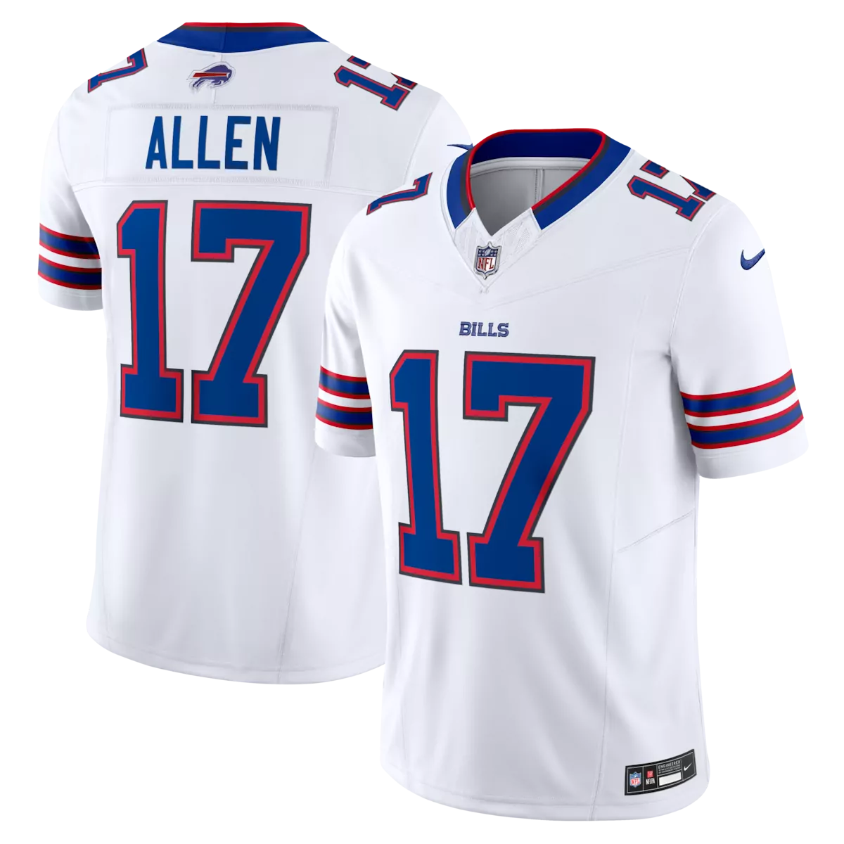 buffalo bills josh allen white game player jersey pw8