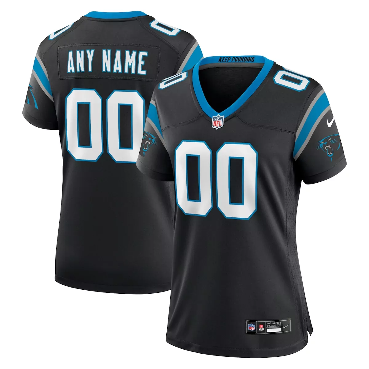 carolina panthers black custom game jersey g8d