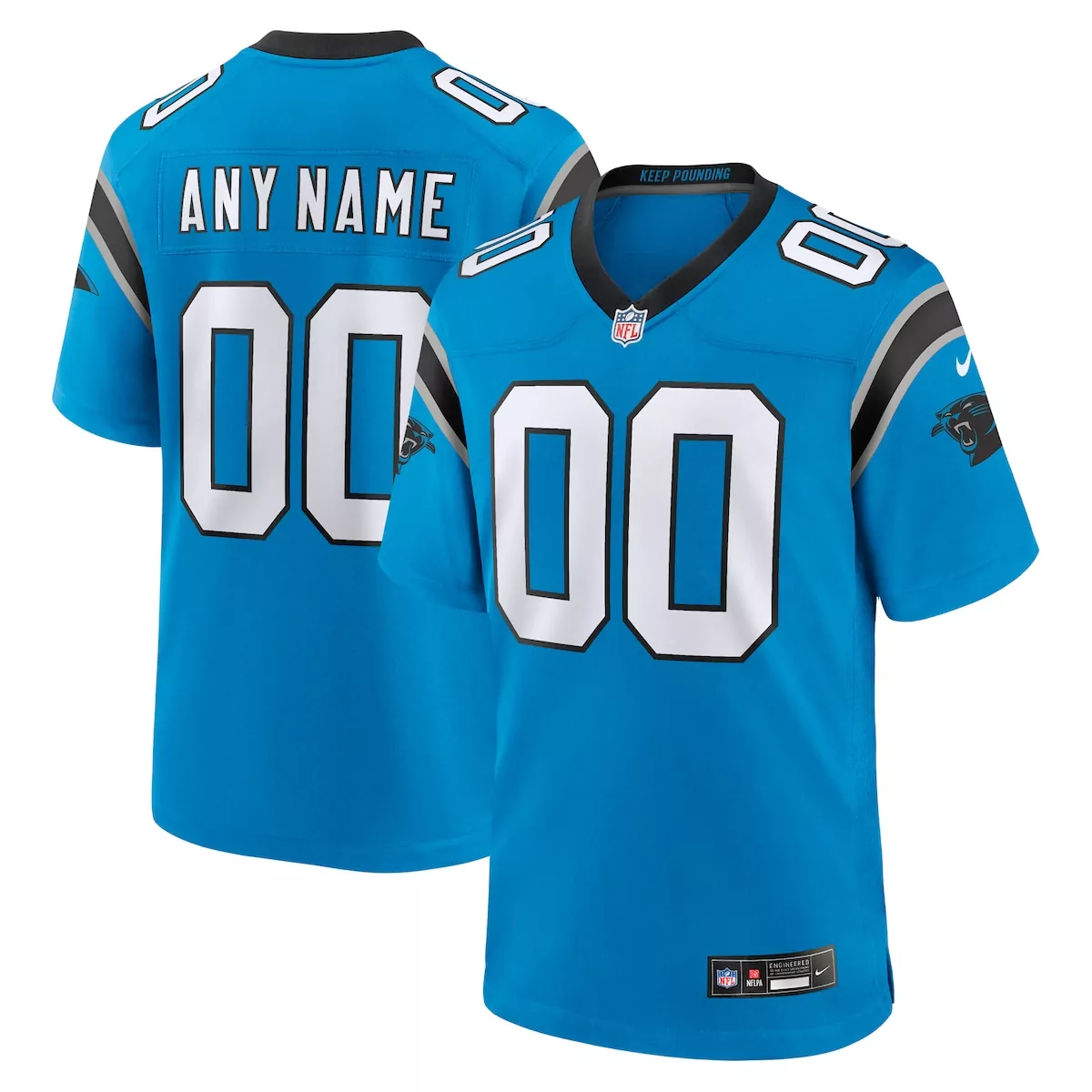 carolina panthers black custom game jersey g8d