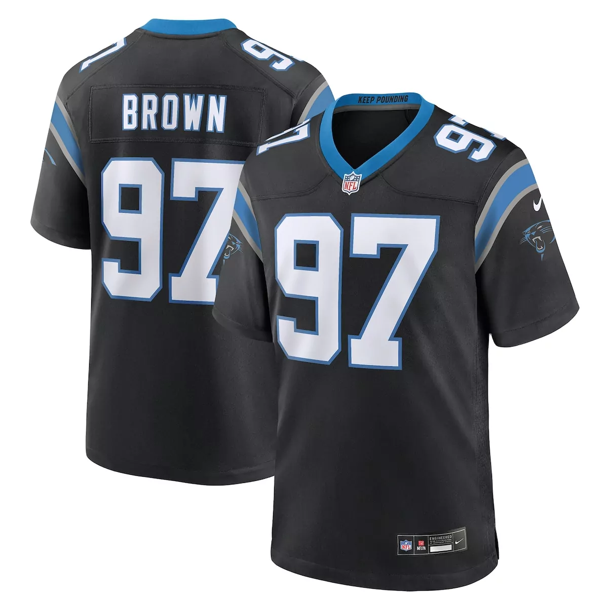 carolina panthers bobby brown black team game jersey gsa
