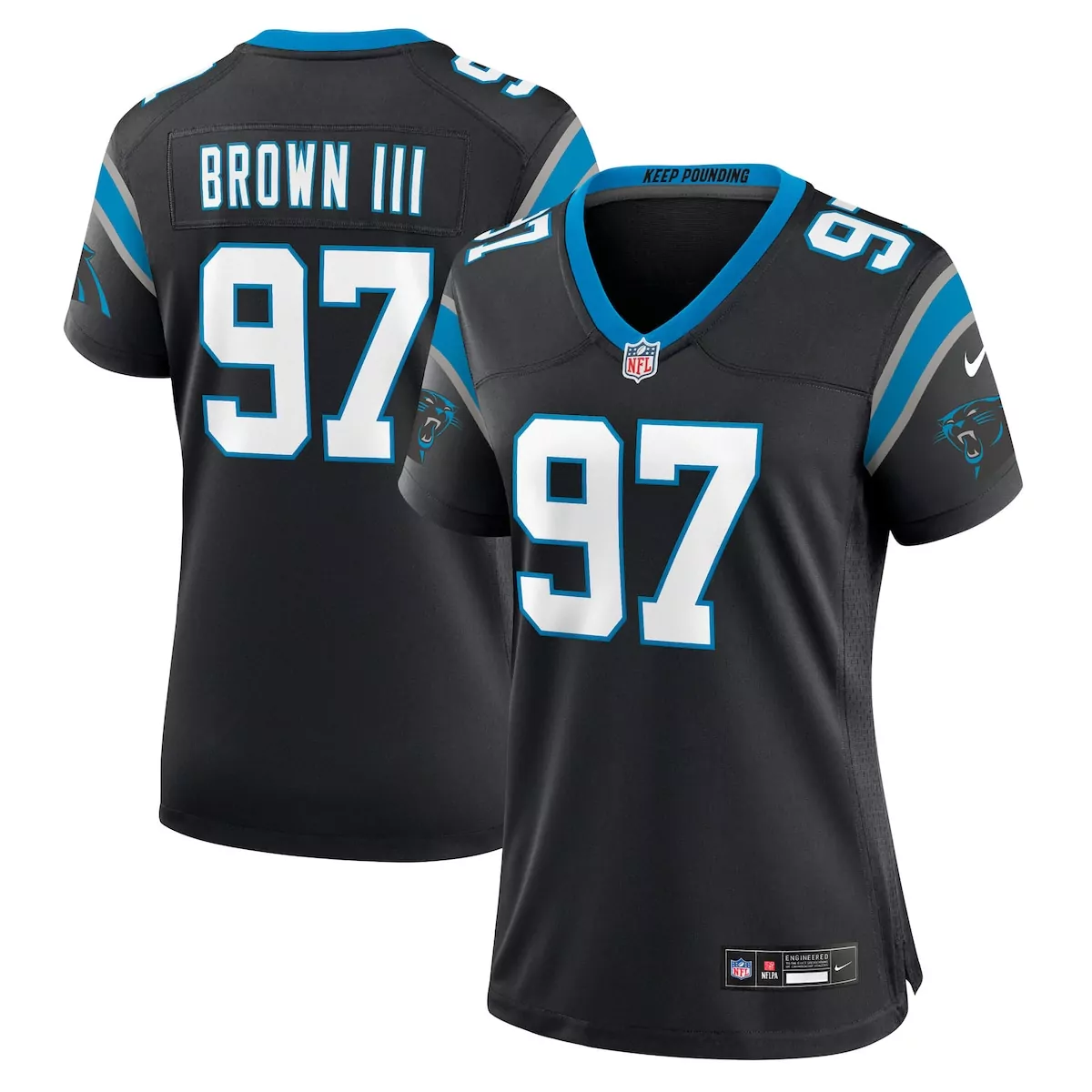 carolina panthers bobby brown black team game jersey gsa