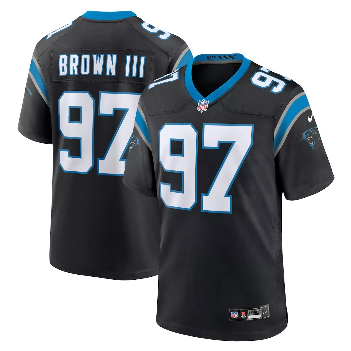 carolina panthers bobby brown black team game jersey gsa