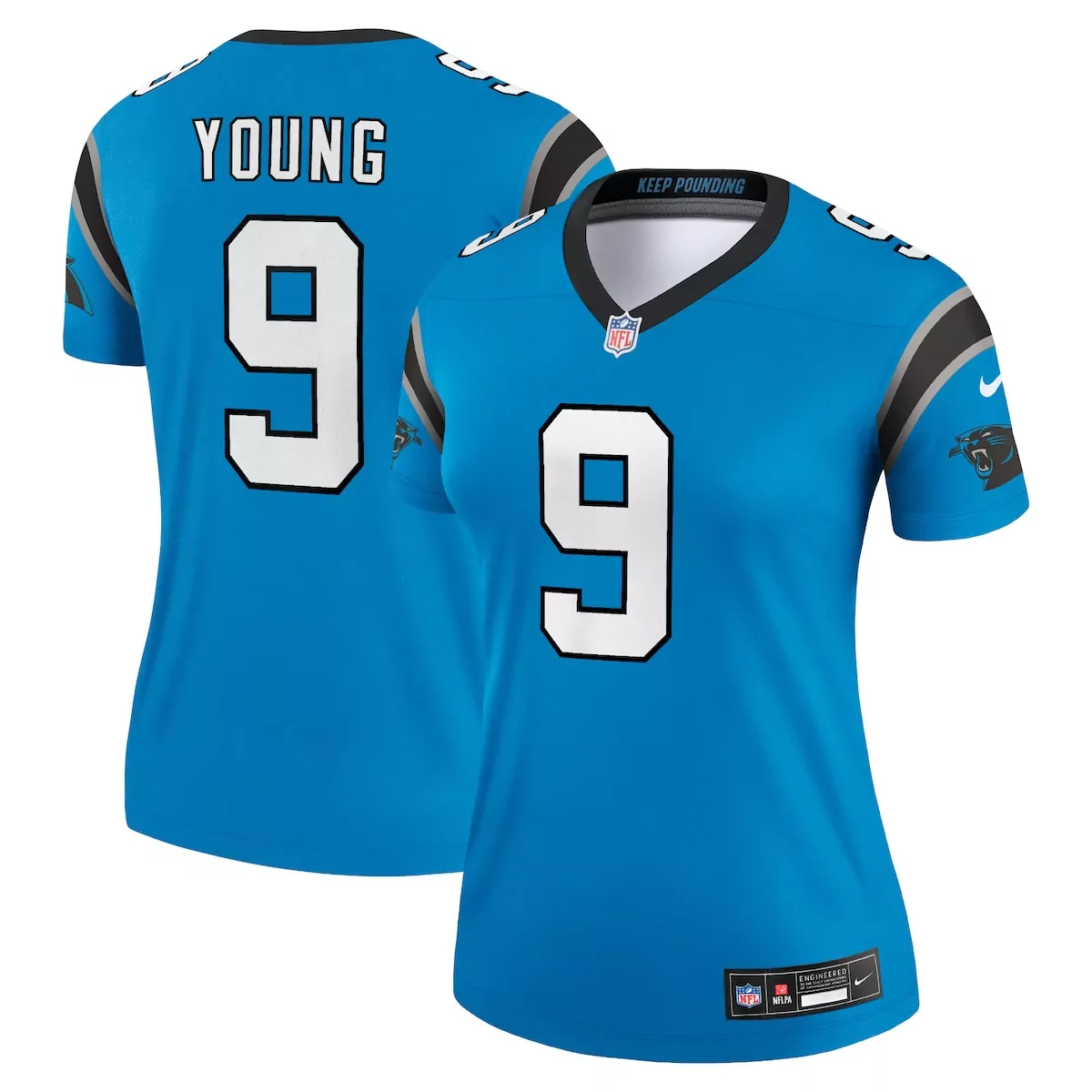 carolina panthers bryce young blue alternate legend player performance top