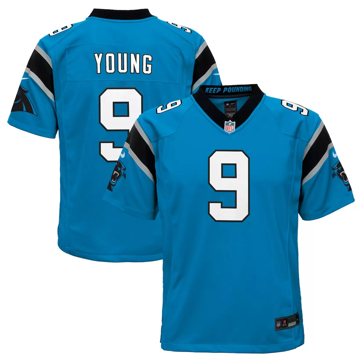 carolina panthers bryce young blue alternate legend player performance top