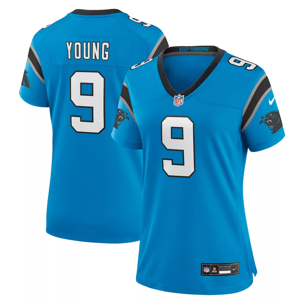 carolina panthers bryce young blue alternate legend player performance top