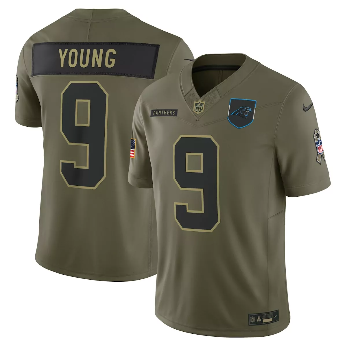 carolina panthers bryce young blue alternate legend player performance top