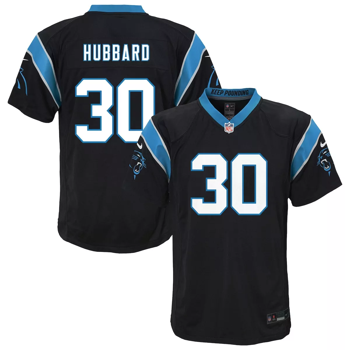 carolina panthers chuba hubbard black team game jersey 87u