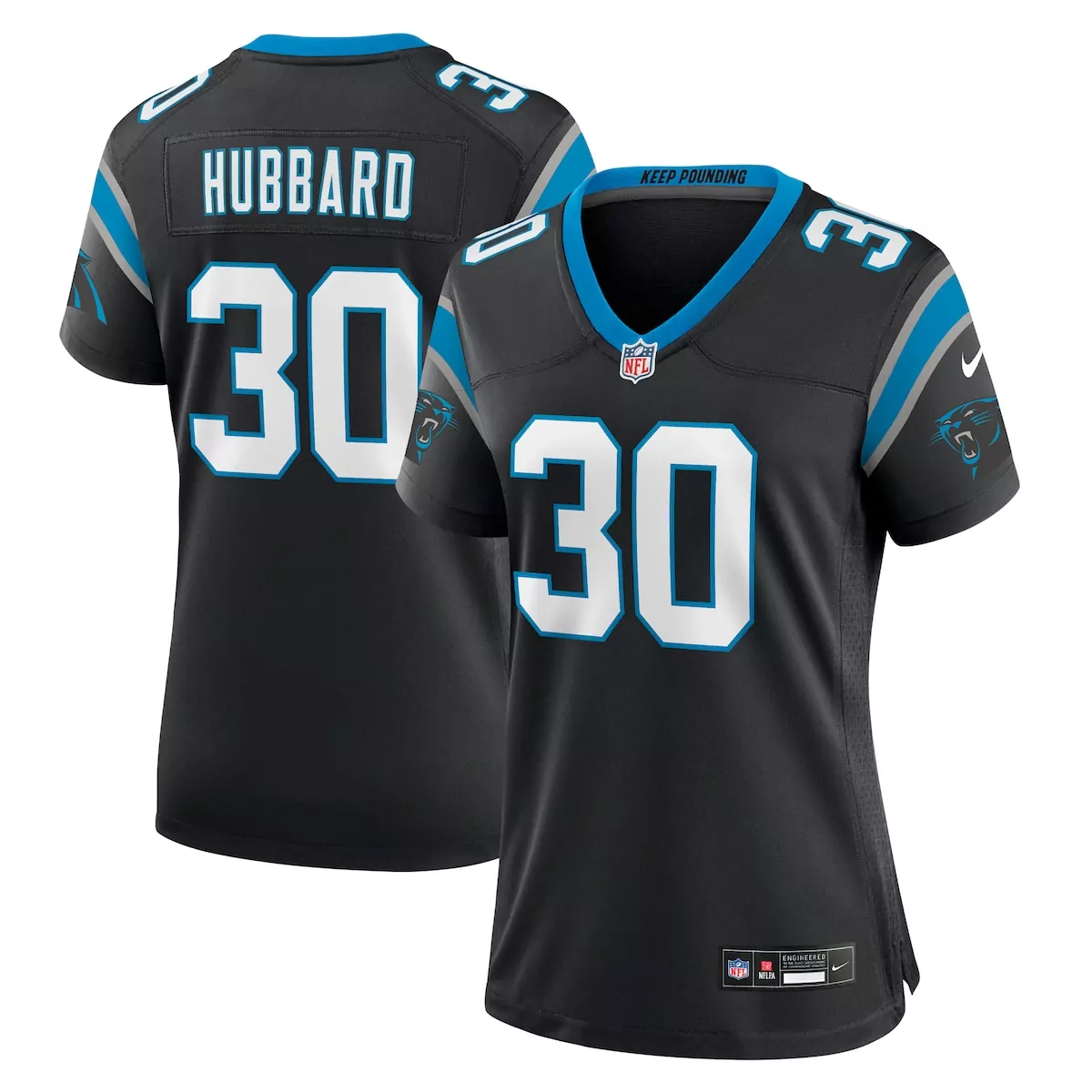 carolina panthers chuba hubbard black team game jersey 87u