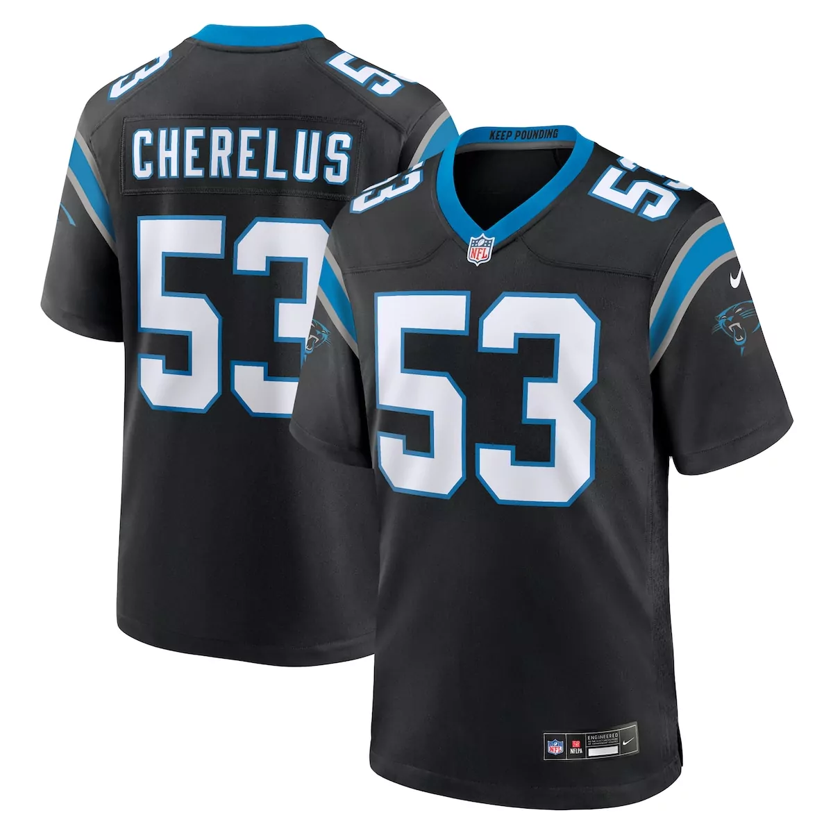 carolina panthers chuba hubbard blue alternate game jersey n5e
