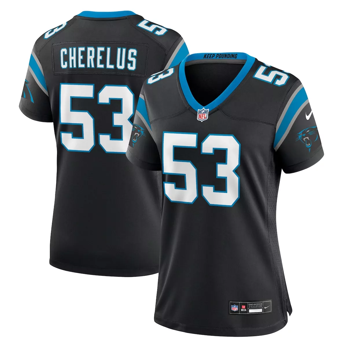 carolina panthers chuba hubbard blue alternate game jersey n5e