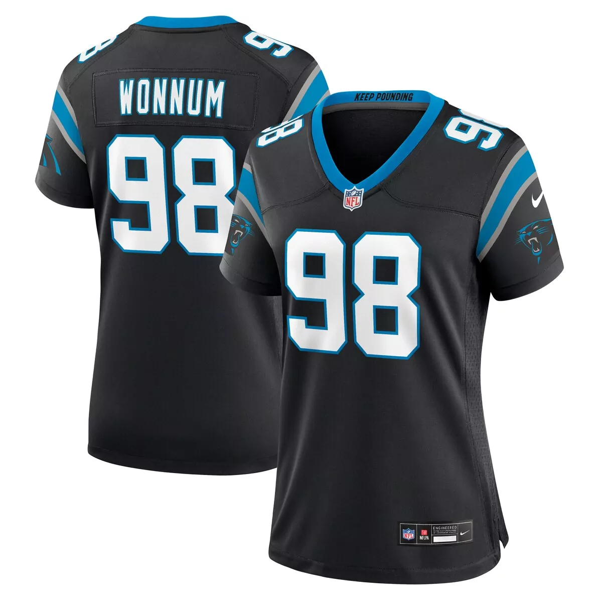 carolina panthers d j wonnum black game jersey q6i