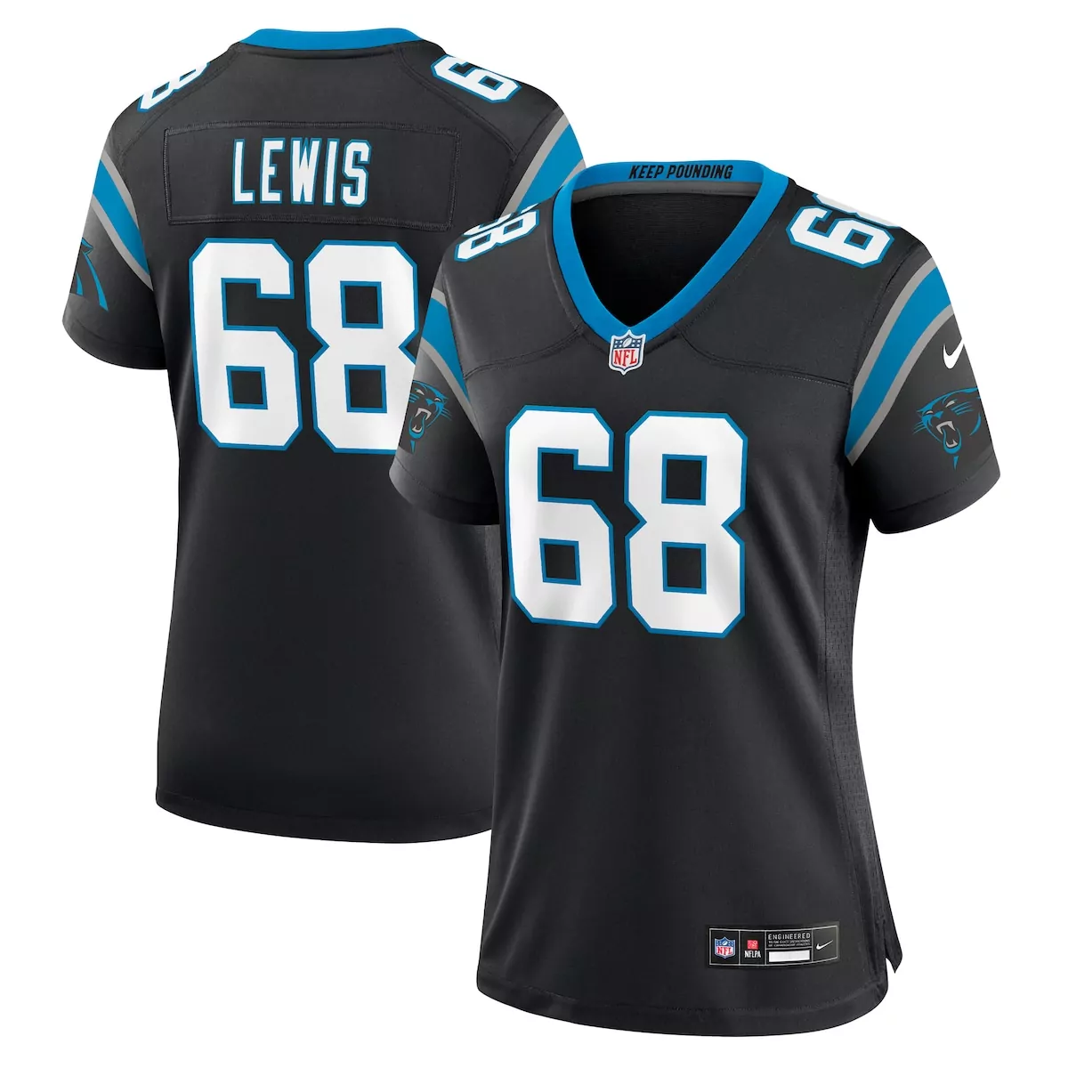 carolina panthers damien lewis black game jersey 61p