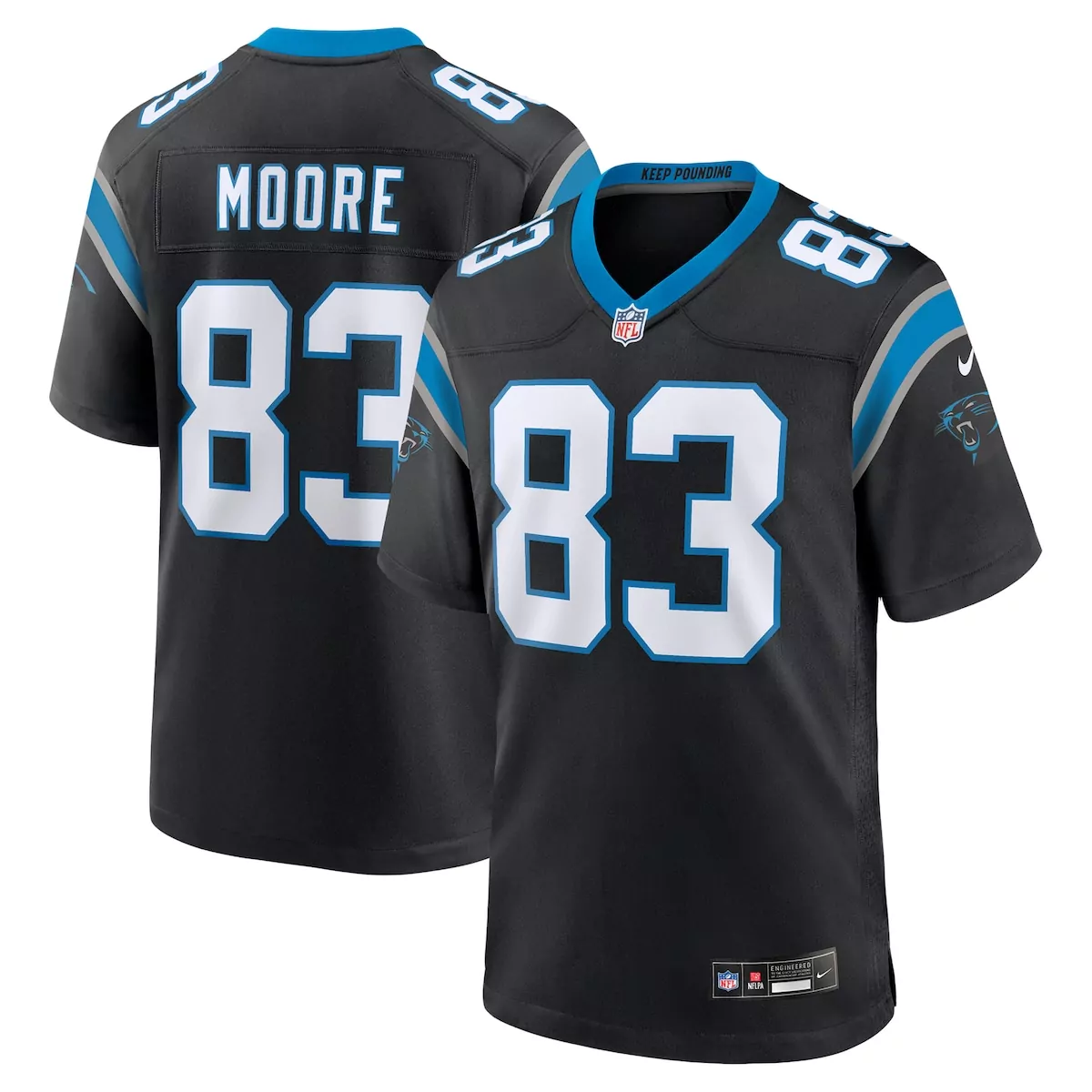 carolina panthers damien lewis black game jersey 61p