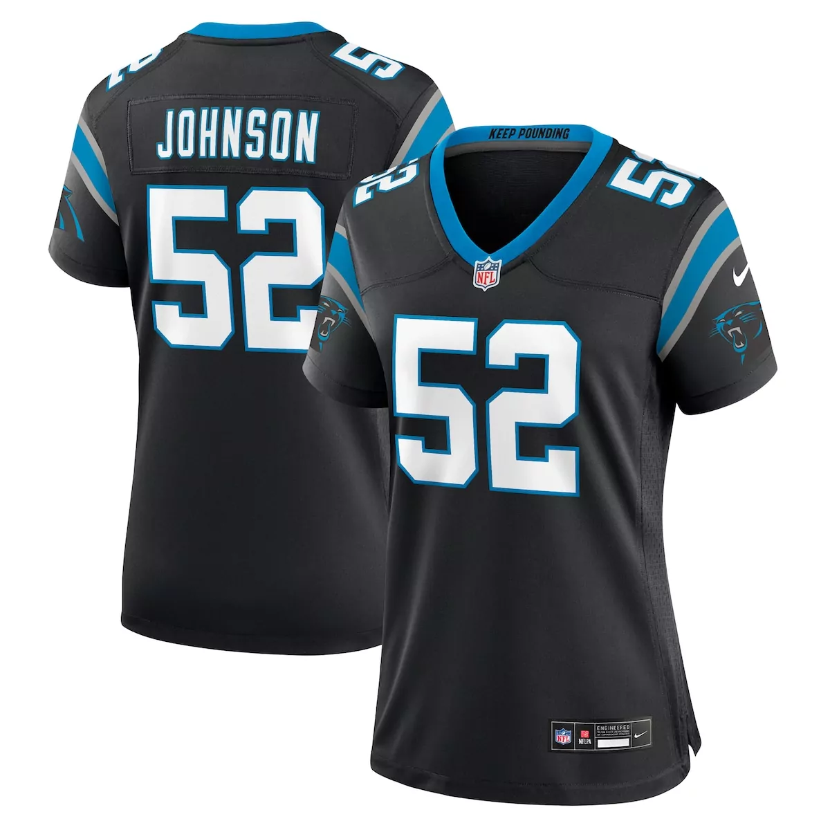 carolina panthers dj johnson black game jersey 4t3