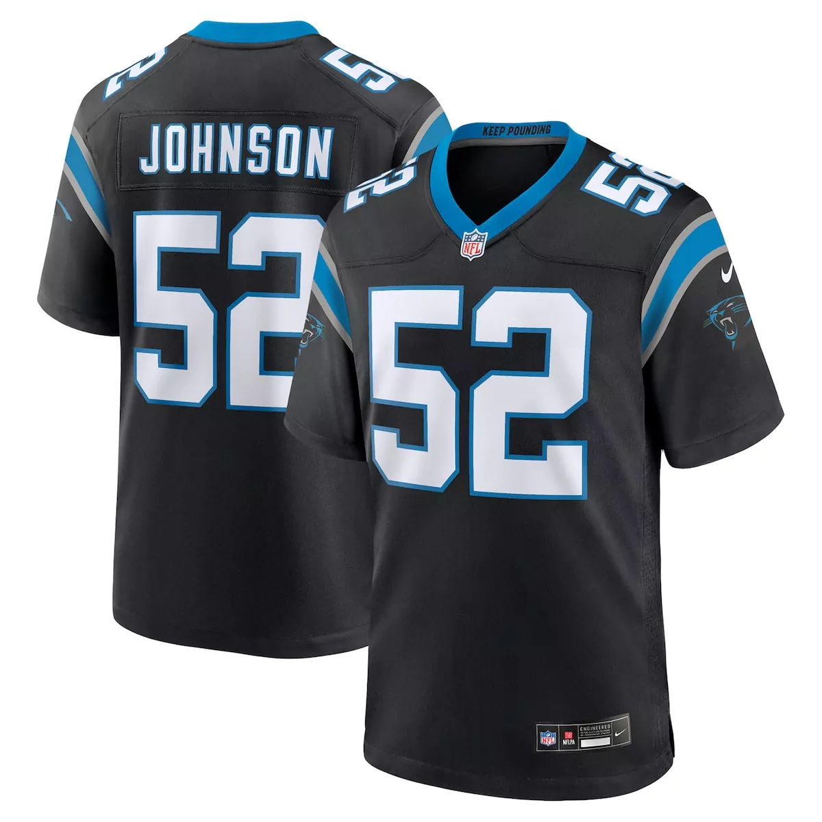 carolina panthers dj johnson black game jersey 4t3