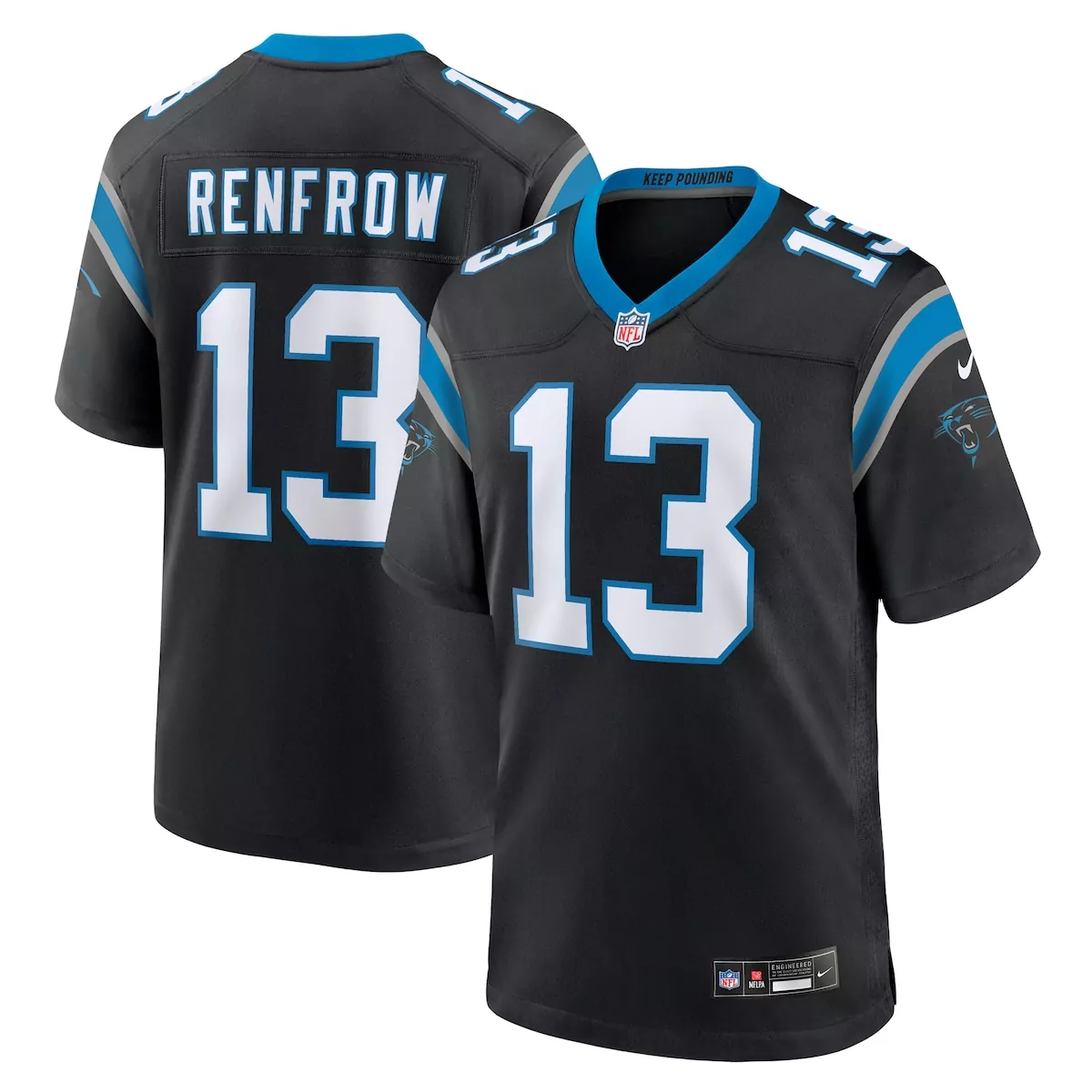 carolina panthers hunter renfrow black team game jersey 1v9