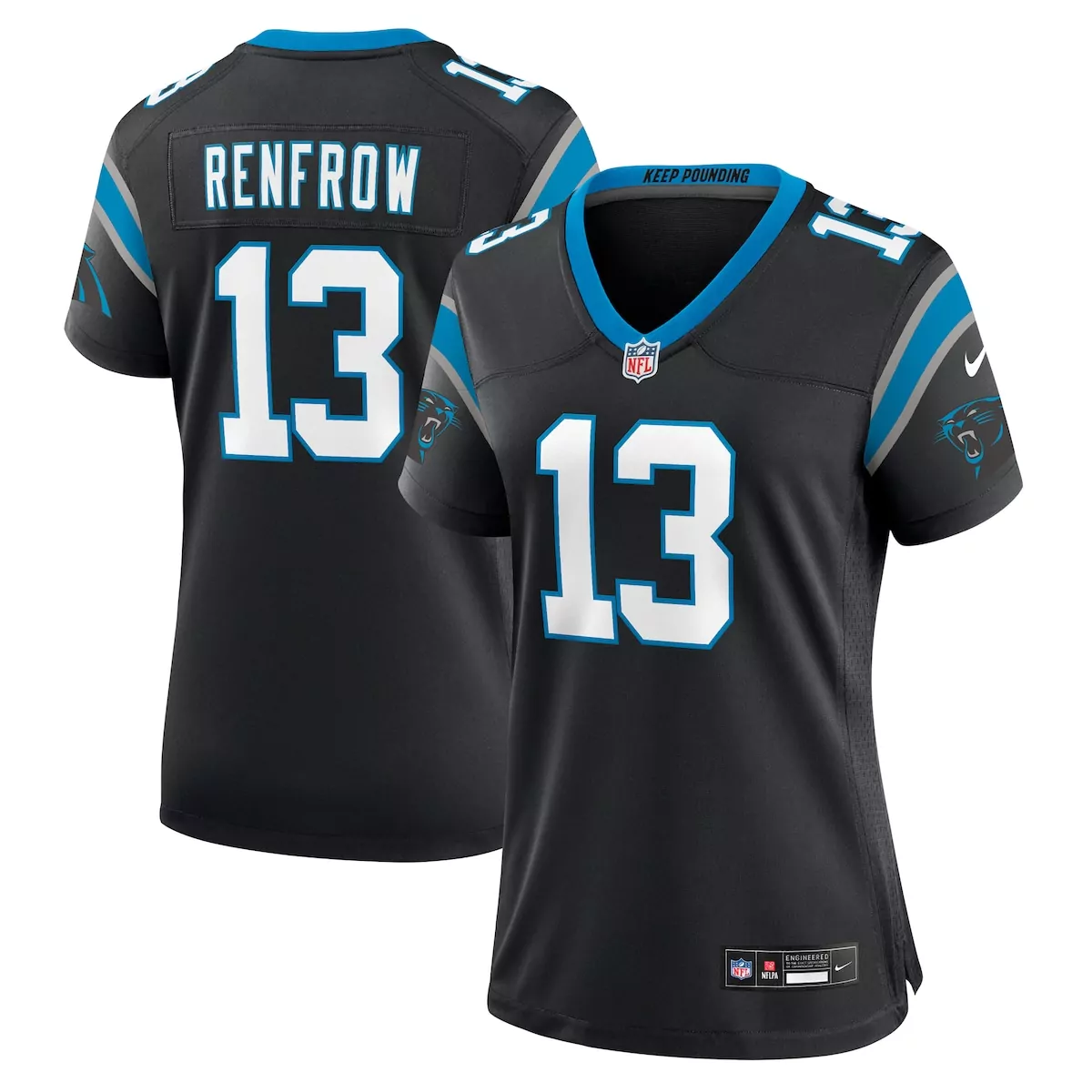 carolina panthers hunter renfrow black team game jersey 1v9