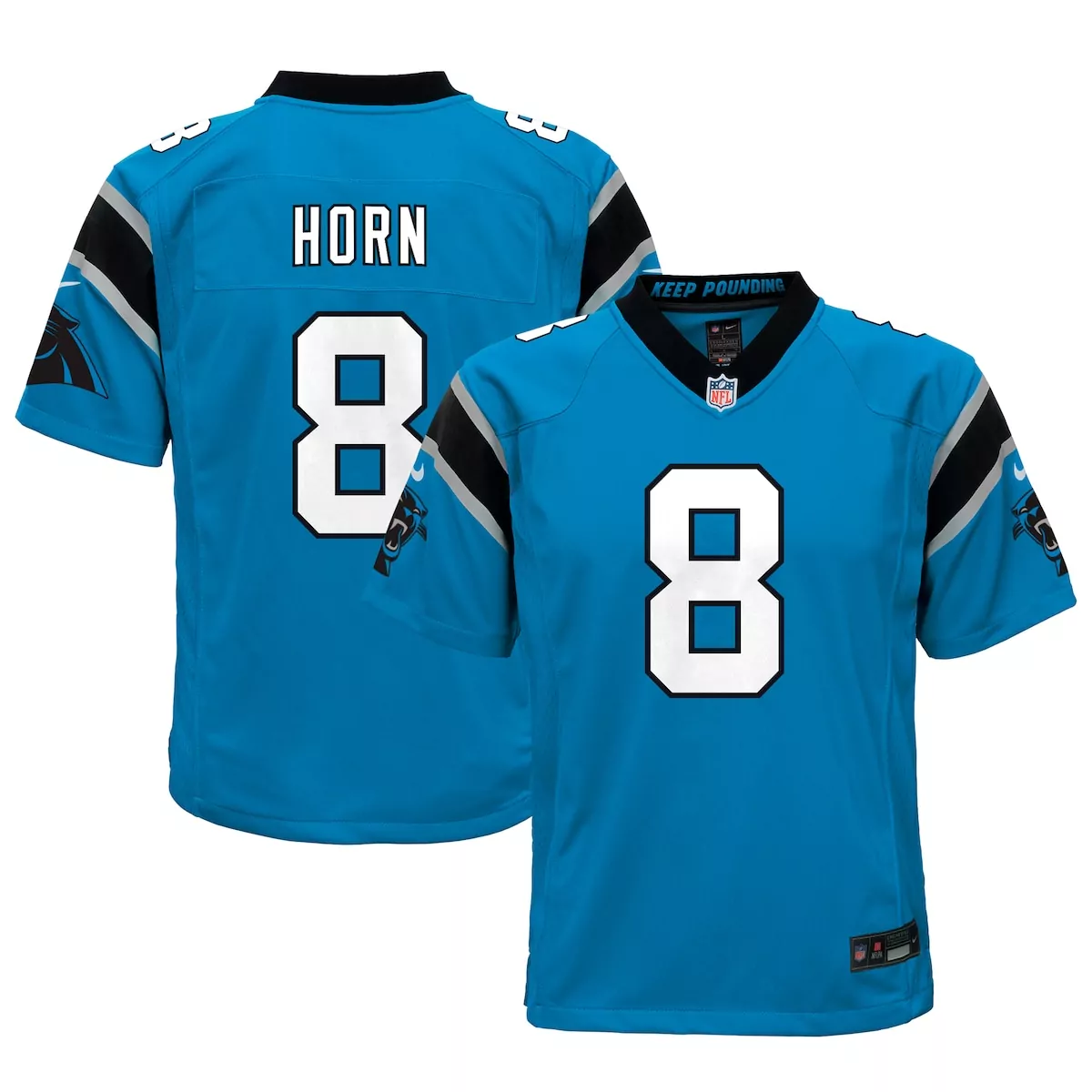 carolina panthers jaycee horn blue game jersey gr6