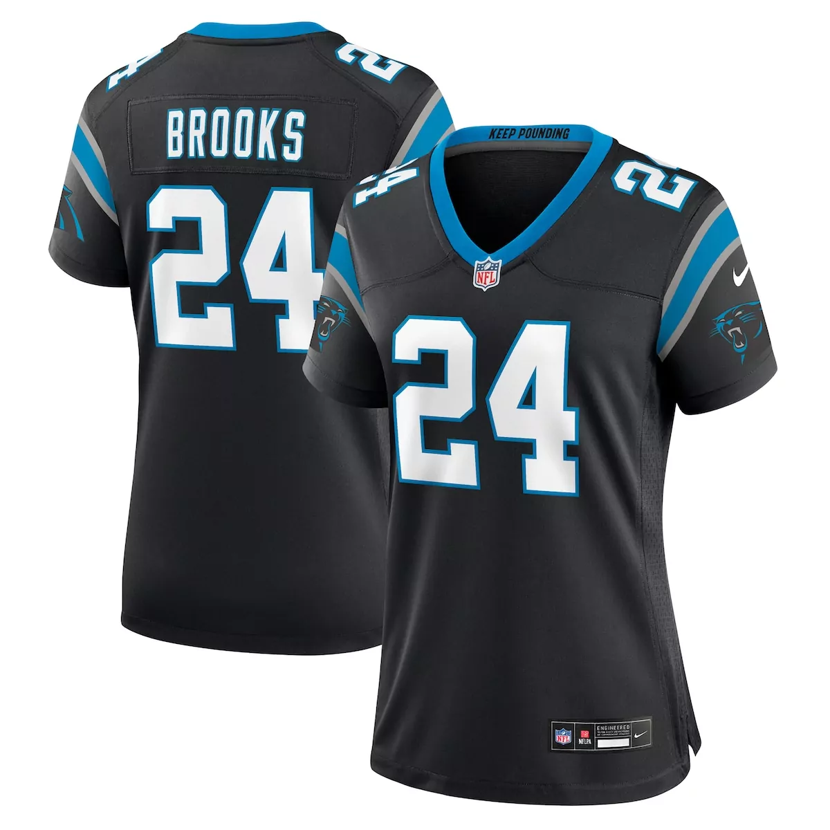 carolina panthers jonathon brooks black game jersey bx2