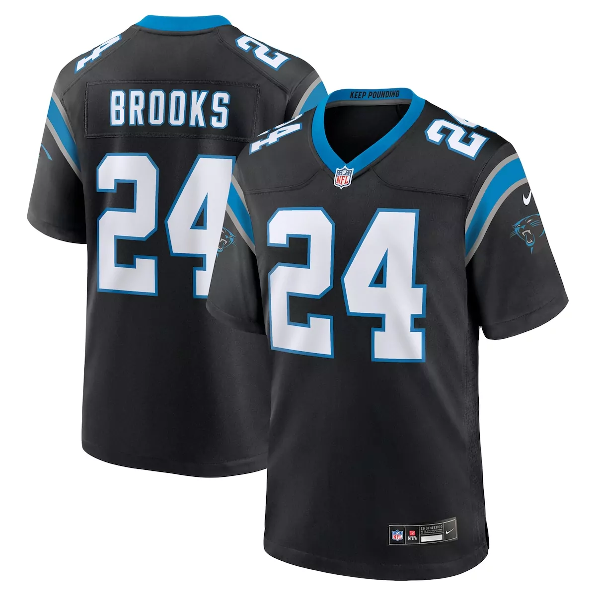 carolina panthers jonathon brooks black game jersey bx2