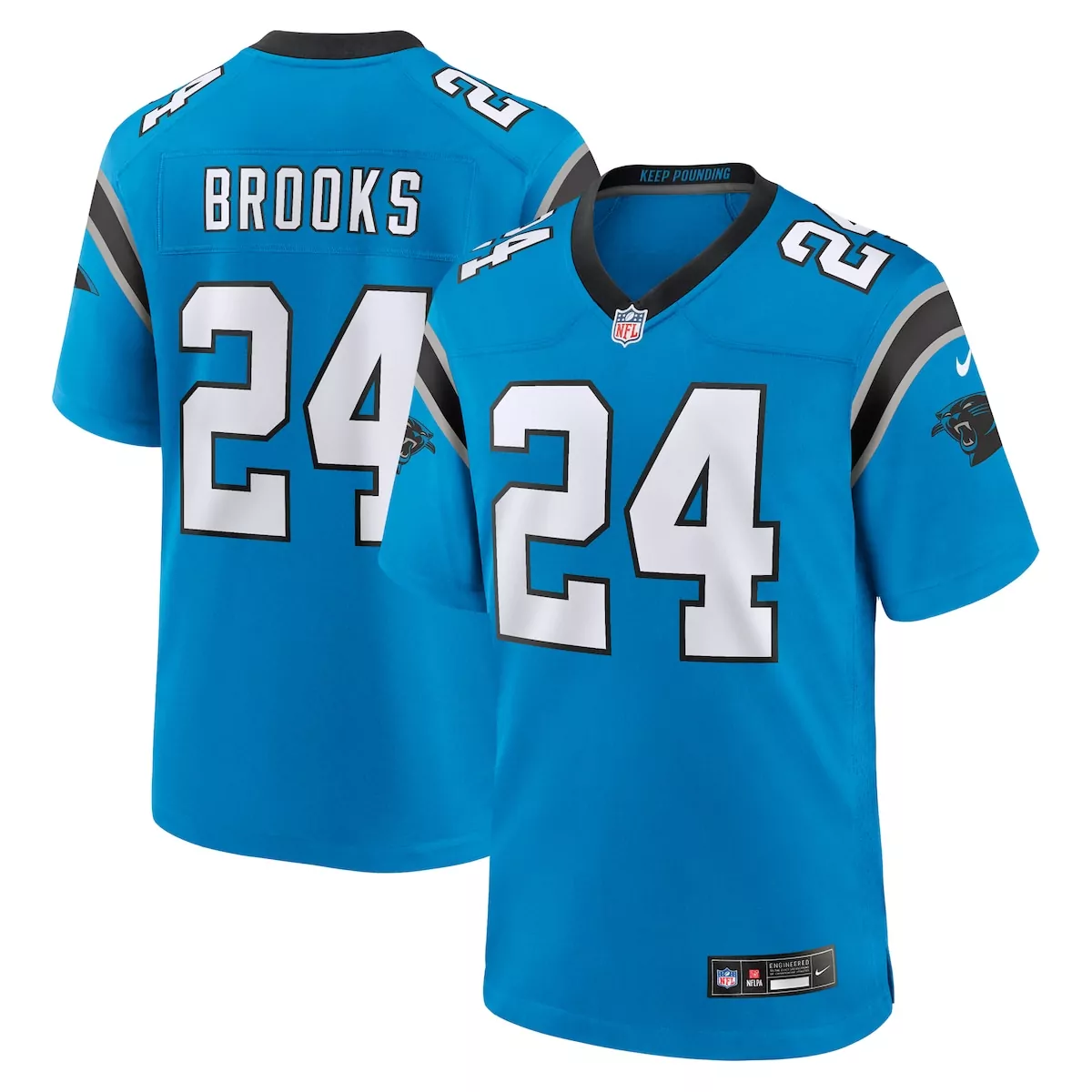 carolina panthers jonathon brooks black game jersey bx2
