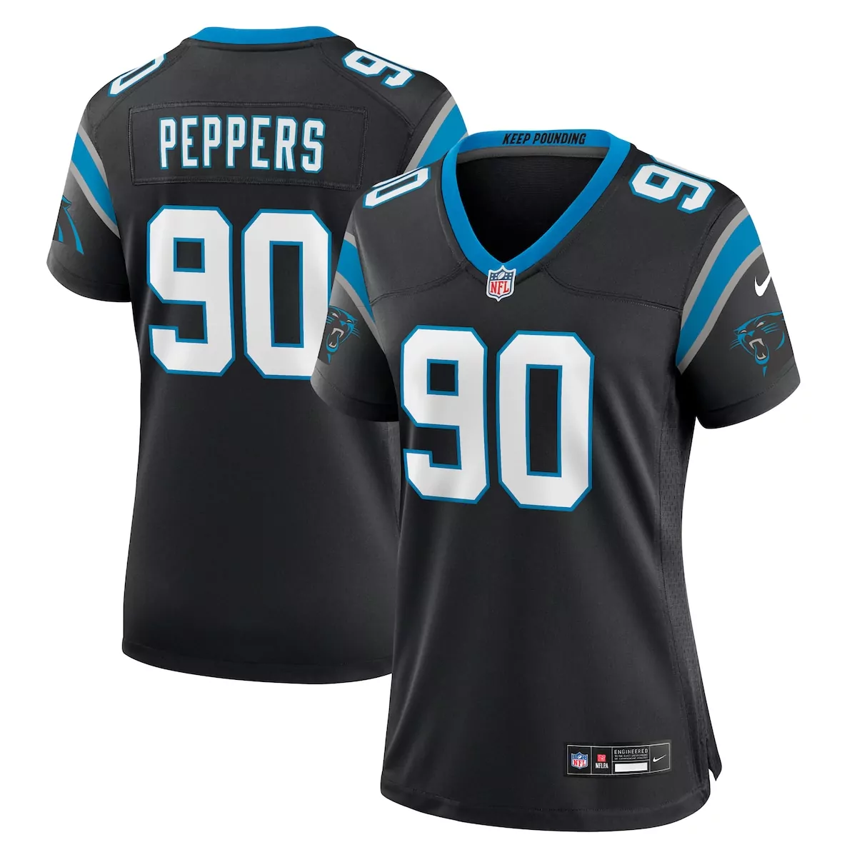 carolina panthers julius peppers black retired player game jersey x9h