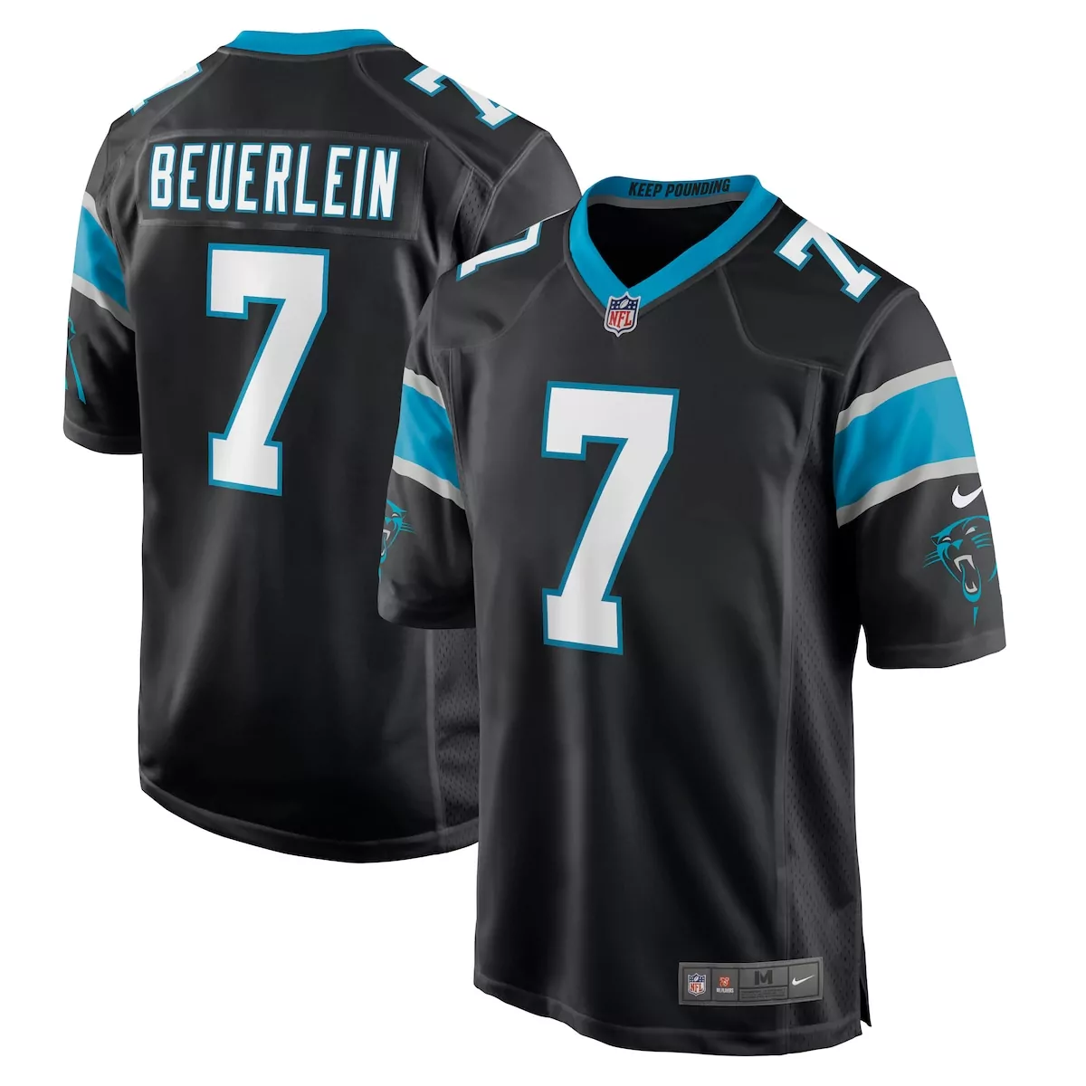 carolina panthers steve beuerlein black retired player jersey jx2
