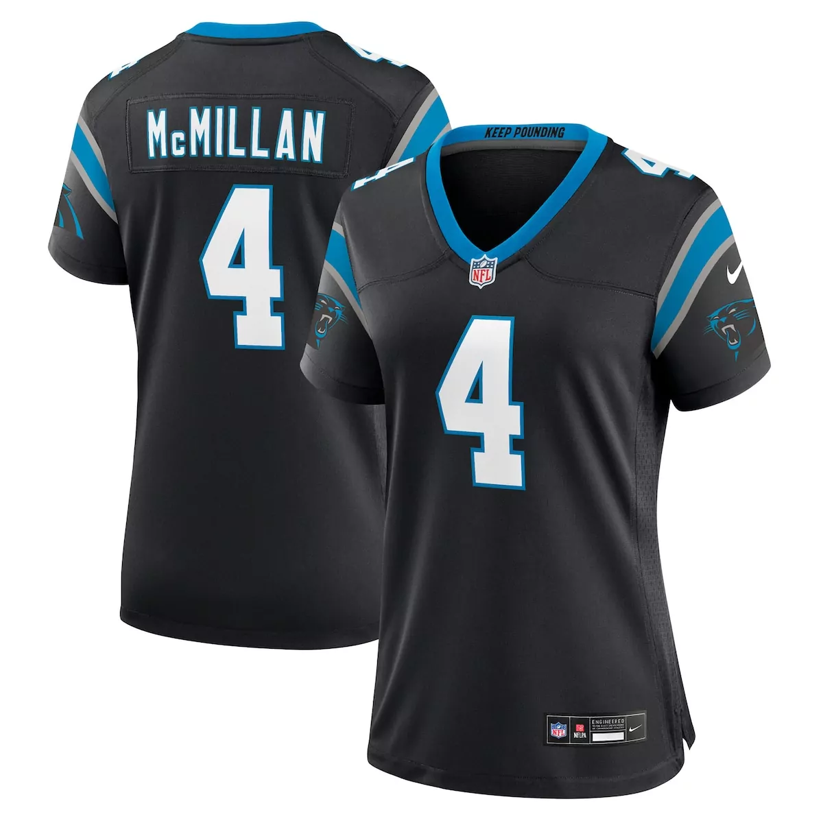 carolina panthers tershawn wharton black team game jersey onr