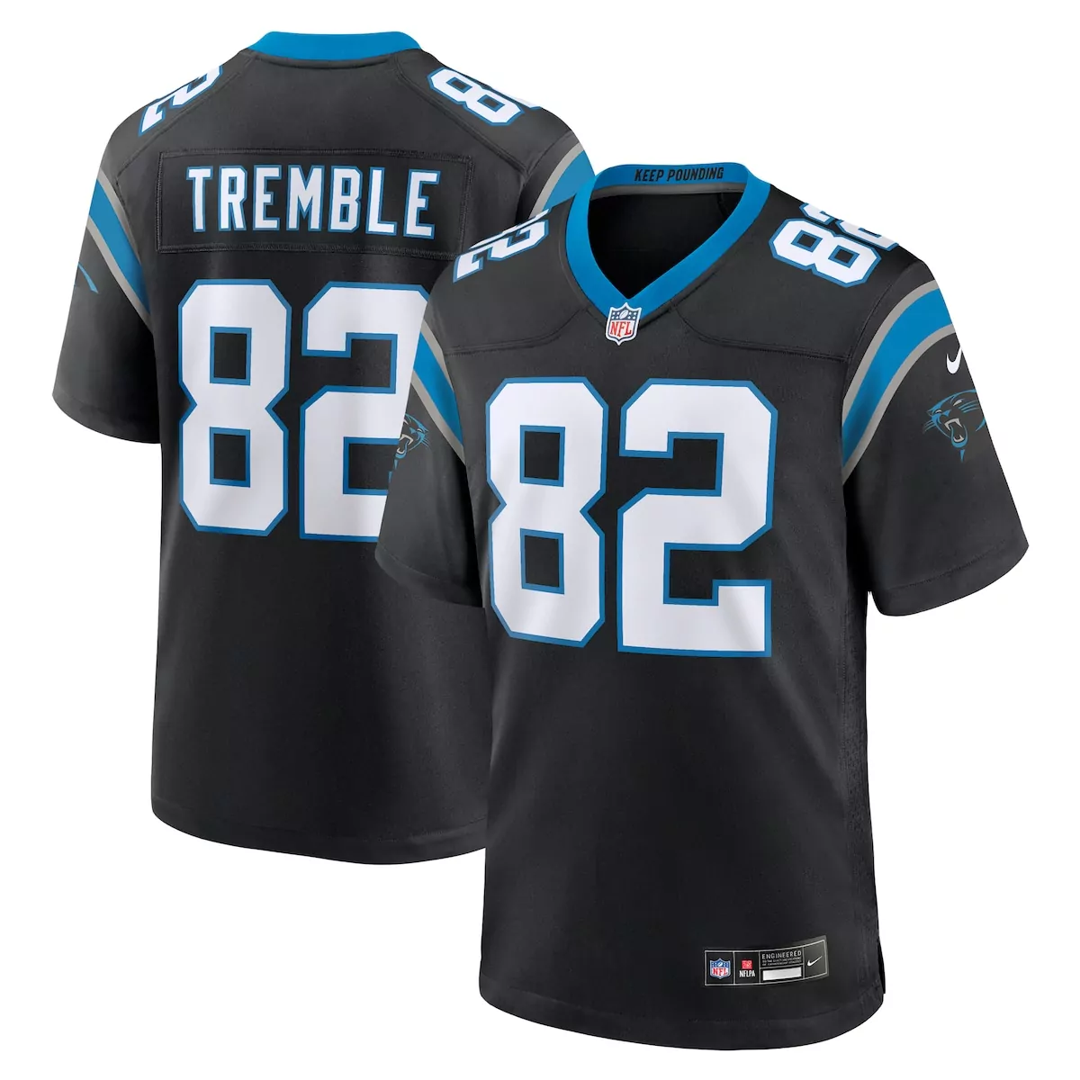 carolina panthers tommy tremble black team game jersey