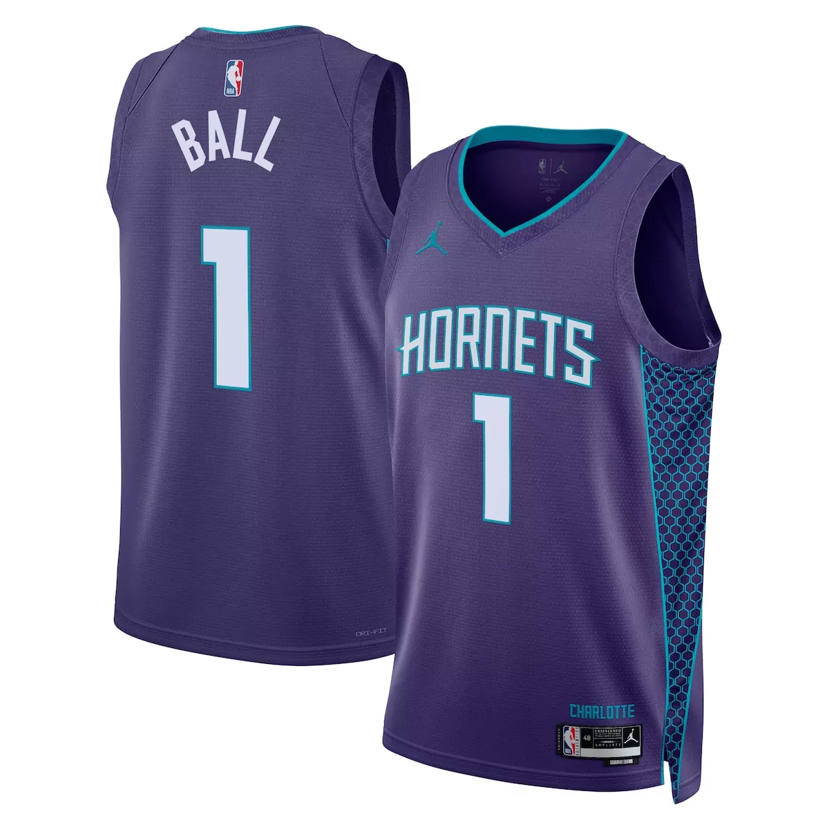 charlotte hornets jordan statement edition jersey purple lamelo ball unisex