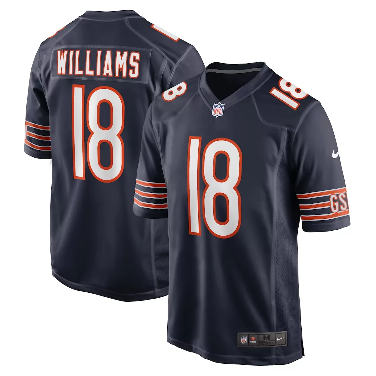 chicago bears caleb williams navy player game jersey